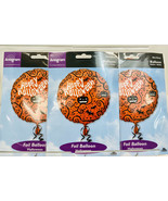 3-PACK Happy Halloween Creepy Silhouettes 18&quot; Foil Balloon~Pumpkin Bat B... - $130.53 MXN