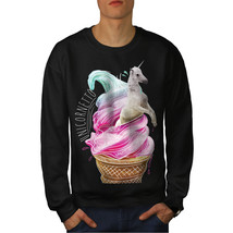 Wellcoda Unicorn Ice-Cream Mens Sweatshirt, Magical Casual Pullover Jumper - £23.75 GBP+