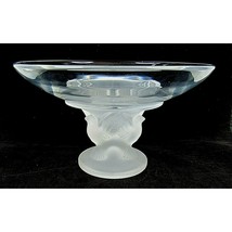 Sasaki Wings Compote Bowl Crystal Clear Frosted Bird Dove Footed Etuso Y... - $86.62