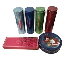 Christmas Cookie Tin&#39;s With Lids Containers Holiday Tin&#39;s Cookies - £12.76 GBP