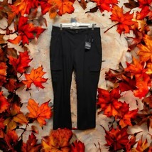 Eddie Bauer Flexion Polar Fleece Lined Cargo Pants Size 10 Black Hiking ... - $51.48