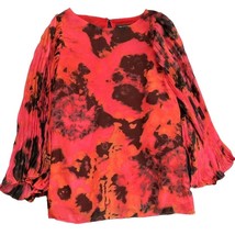 MM Couture by Miss Me Colorful Blouse Top Lined Pleated Bell Sleeves Size Small - £15.78 GBP