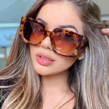 Trendy Large Frame Sunglasses Women Square Bright Black Sunglasses - £9.98 GBP