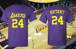 NBA Lakers Jersey Style T-Shirt S-5X Kobe Bryant or Your Choice Name/Number - £17.29 GBP