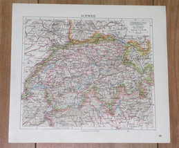 1936 Vintage Map Switzerland / Verso Bohemia Czechia Prague Brno Opava - £13.45 GBP