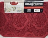 Set of 4 Same Fabric Kitchen Placemats (12&quot;x18&quot;) DAMASK FLOWERS ON BURGU... - $17.81