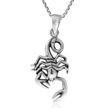Astrology Scorpio Zodiac Horoscope Scorpion.925 Sterling Silver Pendant Necklace - £23.99 GBP