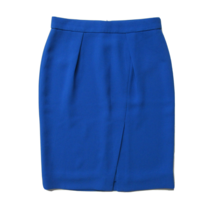 NWT J.Crew Drapey Crepe Pencil in Blue Grotto Slit Front Pleated Skirt 00 - £22.42 GBP