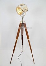 NauticalMart Vintage Stage Searchlight Wooden Tripod Stand  - £127.49 GBP