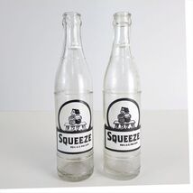 Set 2 Vtg Squeeze B&amp;W ACL 10oz Glass Soda Bottle Coca-Cola Bottling New ... - €24,04 EUR