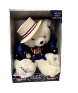 Patriotic Plush Musical Bear 2000 Americana Edition White Red And Blue W... - $19.39