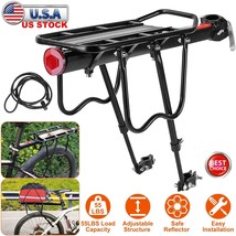 55LB Bike Rear Rack Bicycle Seat Luggage Cargo Carrier Pannier Holder Ad... - £38.43 GBP