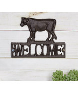 Rustic Farmhouse Farm Cow Silhouette Welcome Sign Wall Decor Cutout Plaq... - £17.42 GBP