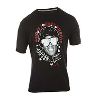 Jordan Mens Who Is Johnny Kilroy Print T Shirt,Black/White/Red,Large - £44.12 GBP