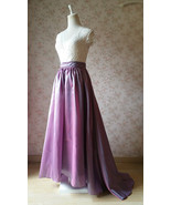 Women Maxi Party Skirt with Train High Waist Maxi Skirt Evening Outfit P... - $69.99