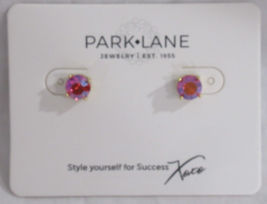 PARK LANE high polish gold IRIDESCENT CORAL Impression Earrings pair set - £27.30 GBP