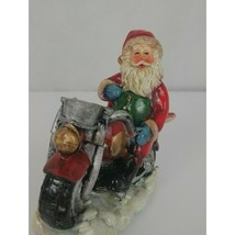 Santa Claus Figurine on Red Motorcycle 4&quot;x4.75&quot; - $7.71