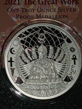 1 oz silver 2021 The Great Work Proof MiniMintage wth coa  Buddha - £97.12 GBP