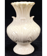 Lenox Elfin Bud Vase Small Ivory Leaf Cream with Gold Trim USA 4 1/2&quot; 19... - $10.00