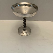 F B Rogers Silver Plate Twisted Stem Round Wine Goblet 6" Medieval Spain Chris - $12.99