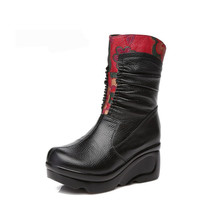 Fashion Women Winter Genuine Leather Boots Handmade Vintage Slip-resistant Mar B - £74.48 GBP