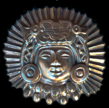 Ancient Aztec Inca Maya Mayan King sculpture plaque Dark Bronze Finish - £23.21 GBP