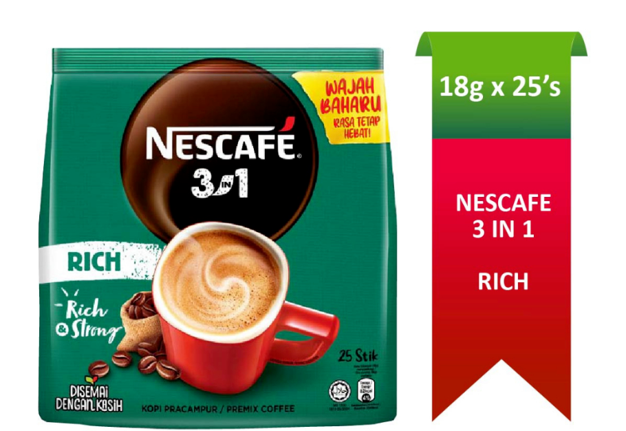 Primary image for NESCAFE 3 in 1 RICH Blend & Brew Instant Coffee 100 sticks (4-pack) DHL EXPRESS