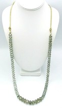 Chico&#39;s Iridescent Faceted Green Glass Bead Necklace - £17.40 GBP