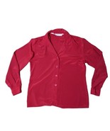 JH Collectibles Women Red Rust Long Sleeve Button Shirt Blouse Size 8 - £11.07 GBP