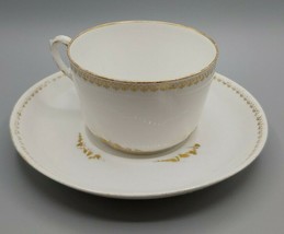 Vintage Haviland Limoges Porcelain Teacup and Saucer Hand Painted Gold A... - £11.01 GBP