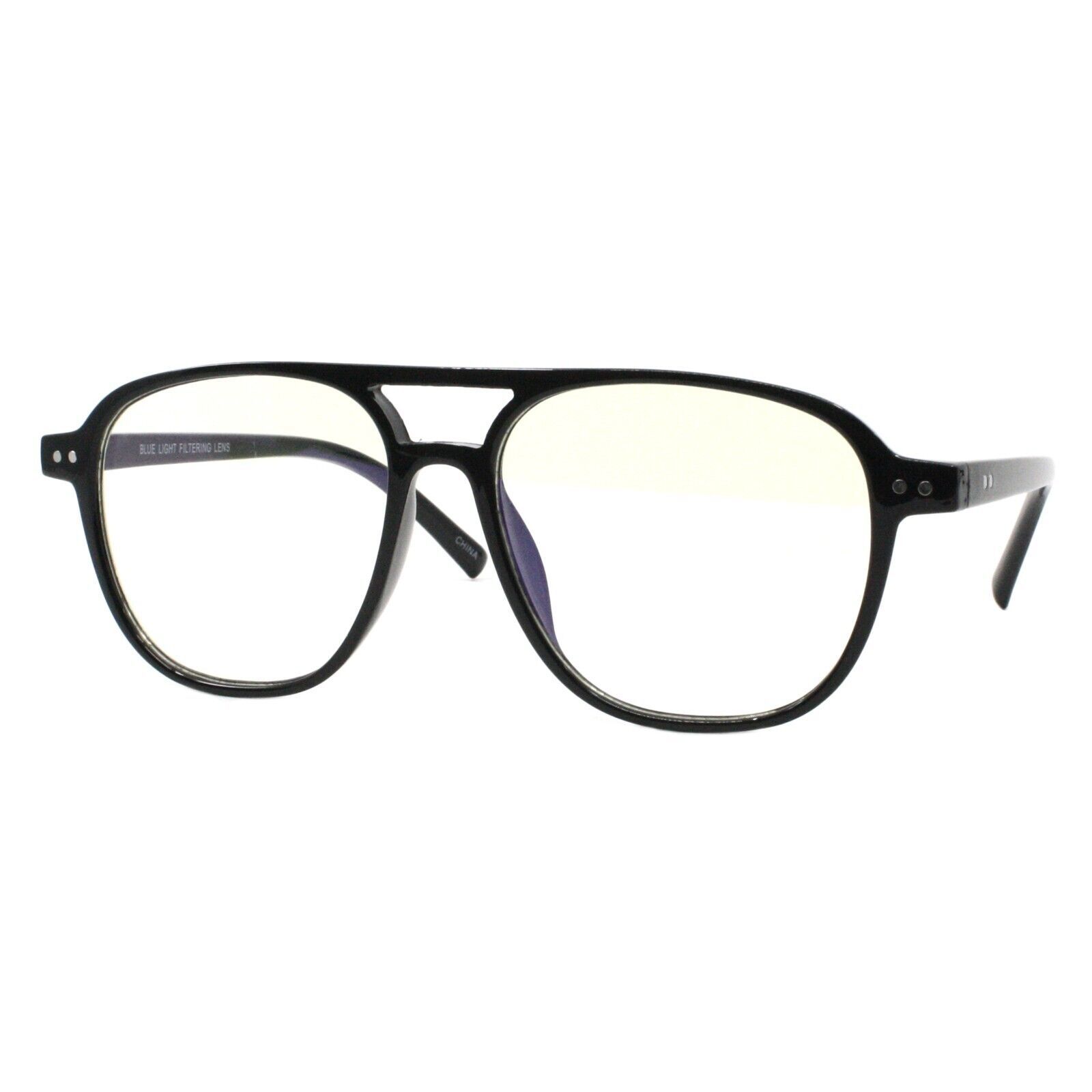 Luz Azul Filtro Lente Gafas Unisex 70&#39;s Estilo Cuadrado Planos Marco - $12.54+