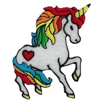 Rainbow Unicorn Iron On Patch 3&quot; Gay Lesbian Lgbt Pride Sew Embroidered Applique - $2.75