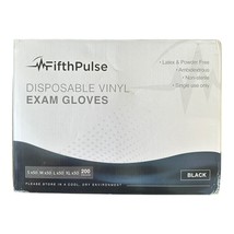 Black Disposable Vinyl Exam Gloves, Total 200 Pack All Sizes Latex &amp; Pow... - £23.45 GBP