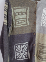 Vintage David Brooks Color Block Unique Design Button-Up Cardigan Sweater Medium - £19.37 GBP