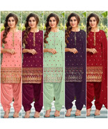 Women Patiala Salwar Kameez Suit Georgette heavy Indian embroidery workX... - £39.49 GBP+