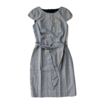 NWT J.Crew 365 Tie Front Sheath in Mini Houndstooth Linen Blend Dress 10 $188 - £48.22 GBP
