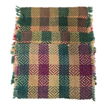Boho Chic Placemats (4) Table Mats Hand Woven Fringe Southwest Earth Tones - £9.74 GBP
