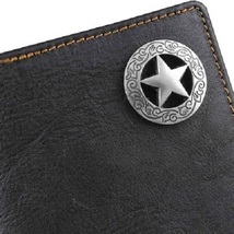 Biker Rock Star Concho Mens Card Money Long Black Real Leather Wallet wi... - £33.02 GBP