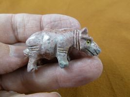 (Y-HIP-53) gray HIPPO Hippopotamus gem Gemstone figurine SOAPSTONE River... - $8.99