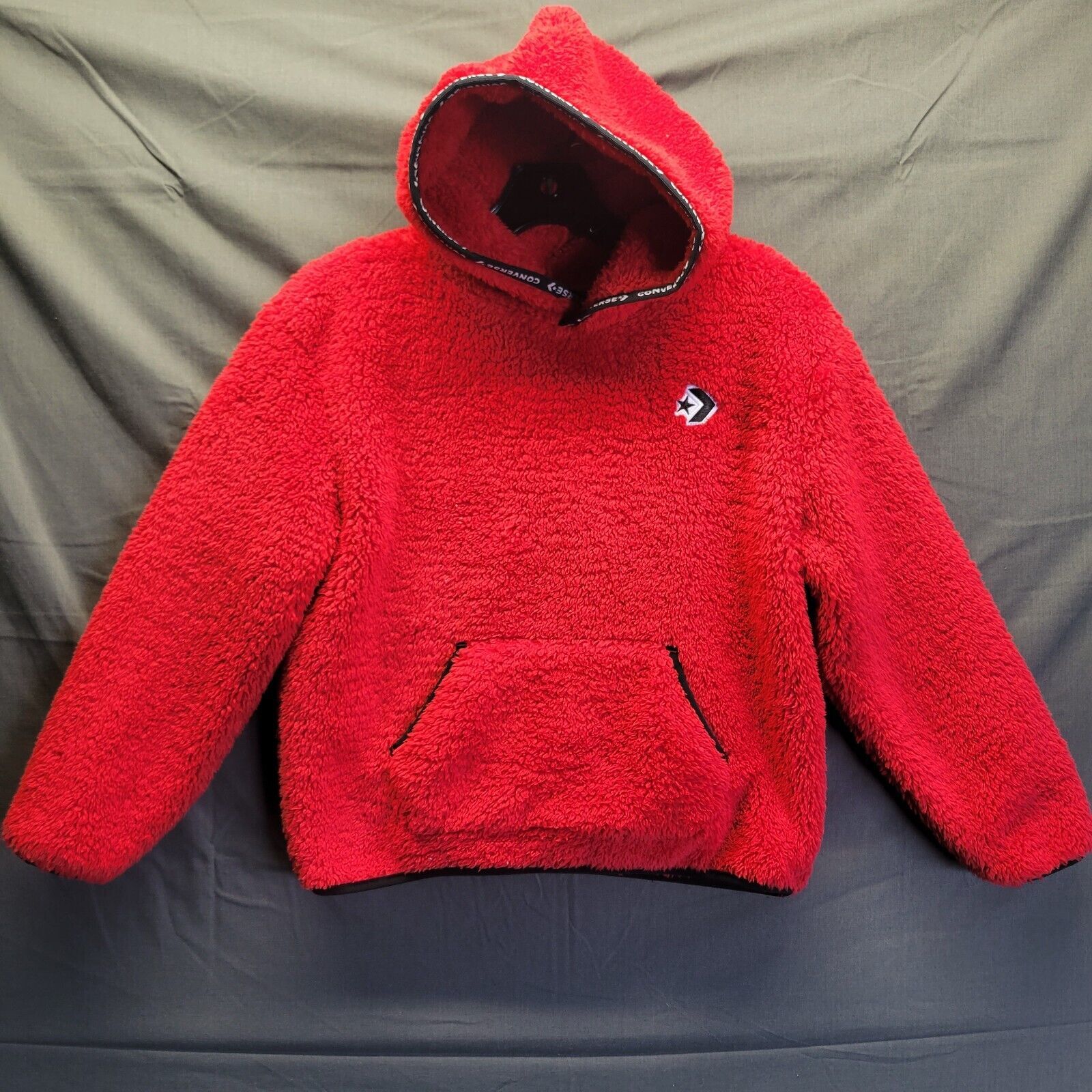 Converse Fleece Red Hooded Youth Jacket Small (8-10) Unisex - $25.48