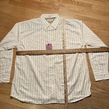 Y2K NEW Vintage Koman Khaki Paisley Striped Button Shirt Long Sleeve Mens Sz 3XL - £14.15 GBP