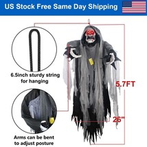 5.7Ft Large Halloween Hanging Ghost Life-Size Prop Skull Shrill Sound &amp; ... - £51.15 GBP