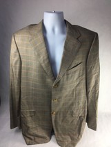 Ermenegildo Zegna Neiman Marcus Mens Suit Jacket Brown Glen Check Cashmere 54 - £77.18 GBP