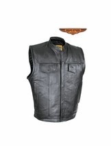 Motorcycle Leather Club Vest Naked Cowhide Bike Rider Defender Vest - £87.91 GBP+