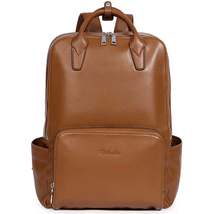 FR Fashion Co. 16&quot; Women&#39;s Multi-Pocket Leather Backpack - £125.15 GBP