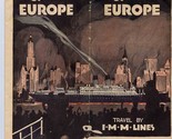 Travel Map of Europe 1925 International Mercantile Marine Line White Star  - $126.72