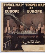 Travel Map of Europe 1925 International Mercantile Marine Line White Star  - £99.64 GBP