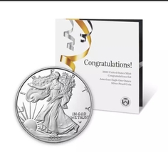 IN HAND - 2022 W Proof $1 American Silver Eagle Congratulations Set 22RF - £66.56 GBP