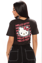 Hello Kitty Cropped Tee Crop Top Cute Black Womens Shirt 1XL Keropi New ... - £17.72 GBP