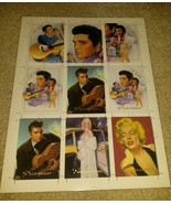 Elvis &amp; Marilyn PROMO CARDS UNCUT SHEET - $34.26 CAD